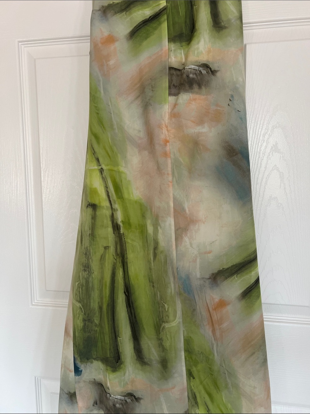COS Asymmetrical Sleeveless Midi Dress in Green and Blue Watercolor - Picture 12 of 17